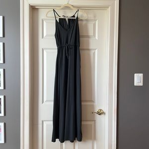 Dark gray maxi, halter dress